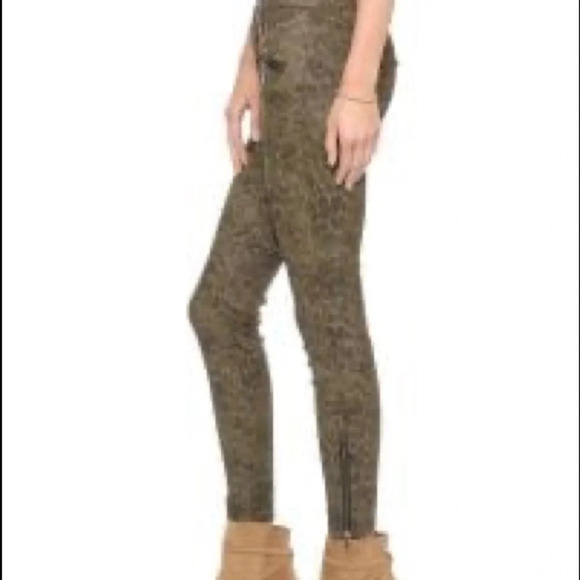 current Elliott the Soho zip coated skinny stiletto army dirty paws pants 30 - Picture 14 of 16